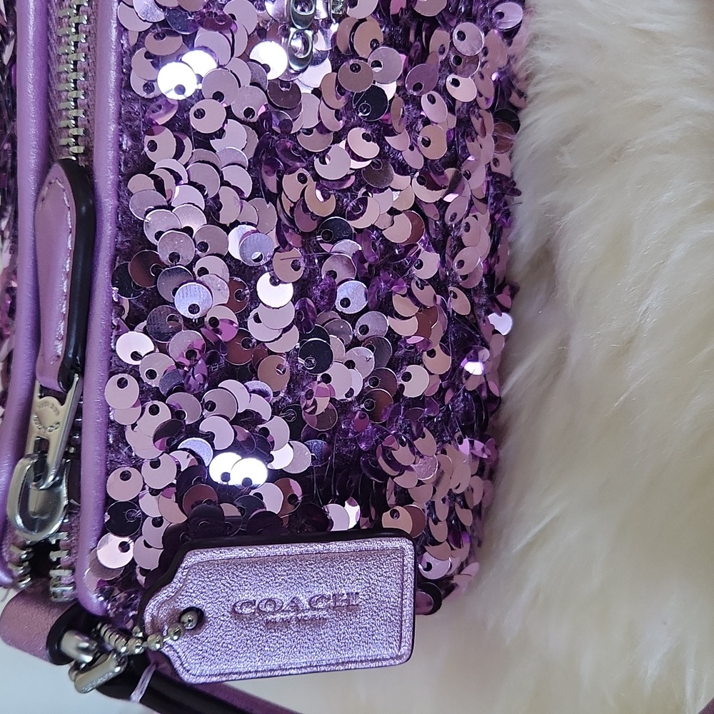 Gorgeous NWT Coach Lilac Sequin Nolita Barrel Bag 💜🎁 - Picture 8 of 16